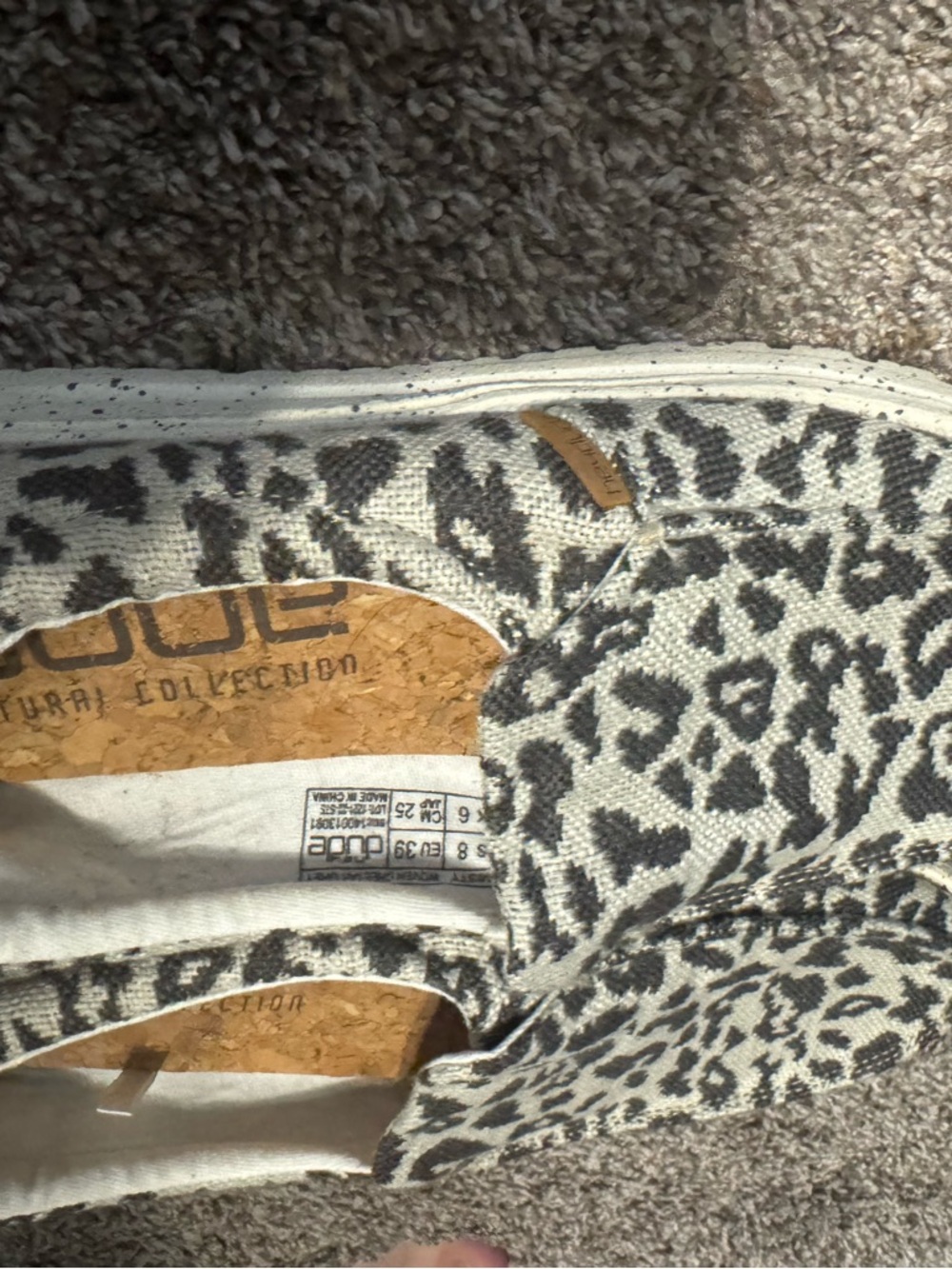 Hey Dude Slip-Ons in Black and Cream Leopard - Picture 3 of 4
